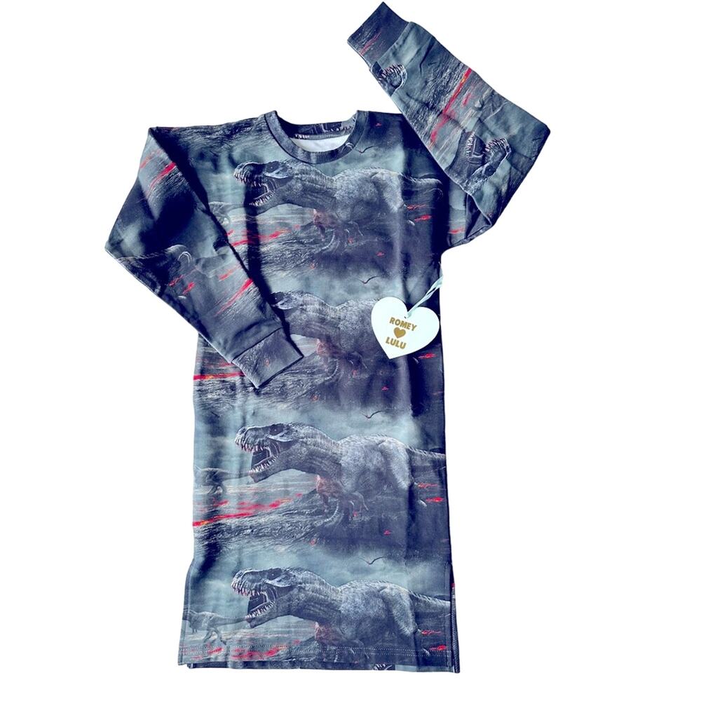 Romey Loves Lulu Dinosaur Lava Dress Girls Size 10 NWT